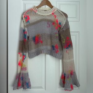 Free People Colorful Knit Sweater